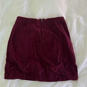 Free People Corduroy Maroon Burgandy Mini Skirt